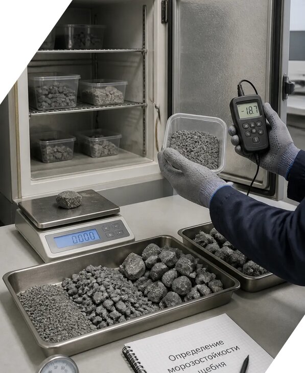 Определение морозостойкости щебня в Прохладном от 3792 р. | ЭкспертизаРоссия