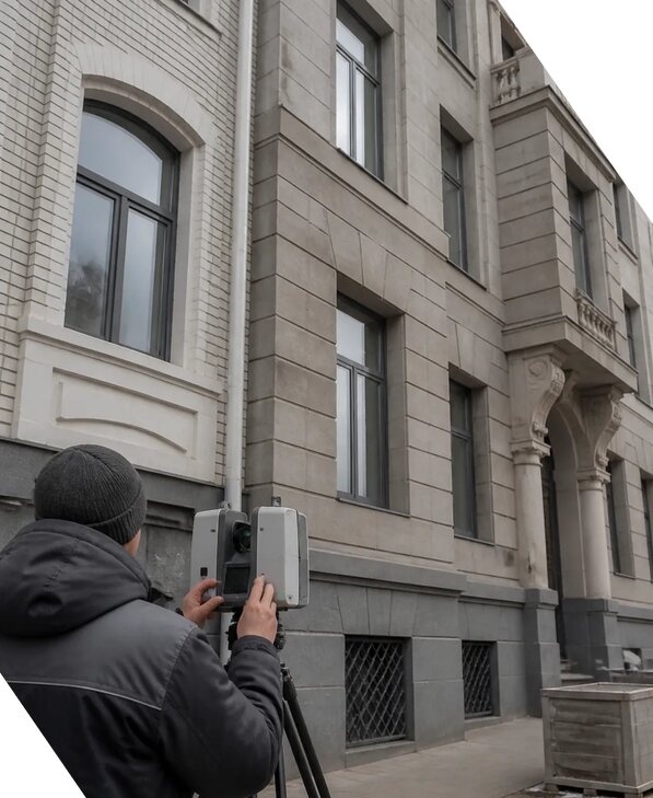 Лазерное сканирование фасадов зданий для обследования в Прохладном